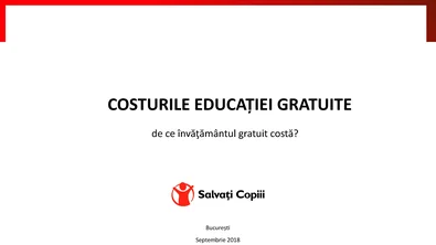 Cercetare privind costurile ascunse din educație - 2018